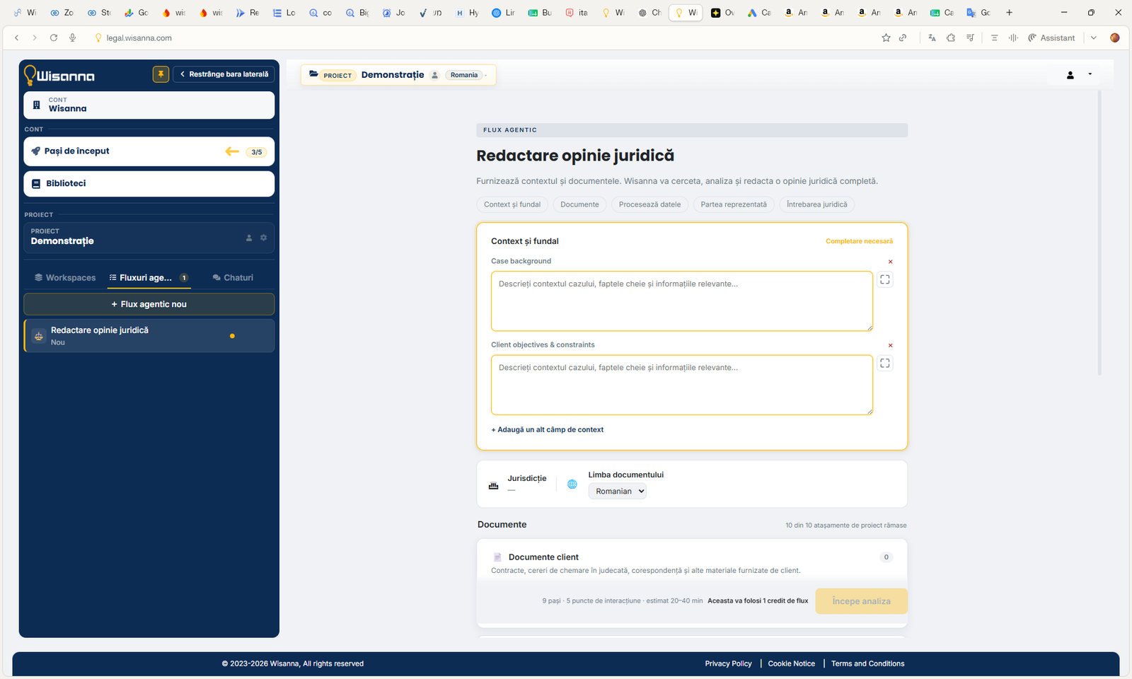 Wisanna agentic workflow: drafting a legal opinion from matter context